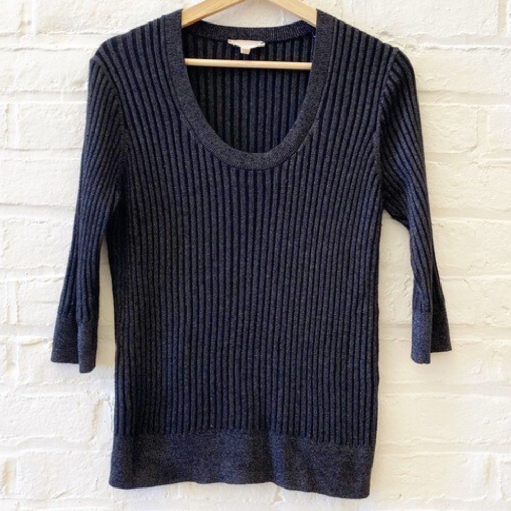 Rebecca Taylor Midnight Blue Ribbed Sweater
